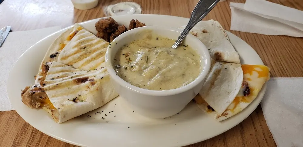 Quesadilla & Spinach Artichoke Soup